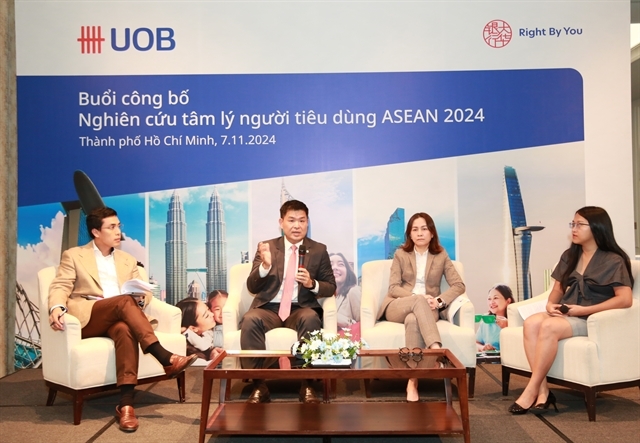 Experts from UOB Vietnam and Boston Consulting Group share findings from the ASEAN Consumer Sentiment Study 2024 in HCM City on November 7. (Photo courtesy of UOB)