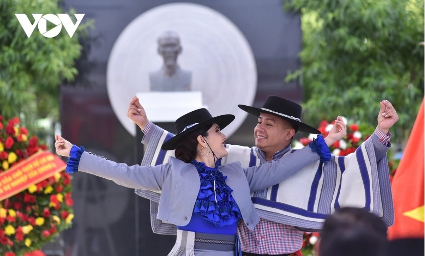 A dance and song performance at the event