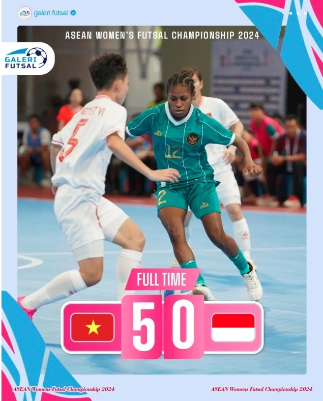 Vietnam thrash Indonesia 5-0 in ASEAN Women’s Futsal Championship’s second match  (Photo: Galeri Futsal)
