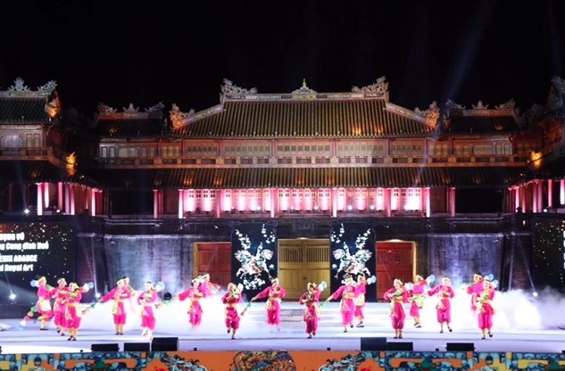 An art performance at Ngo Mon (Noon Gate) in the imperial city of Hue