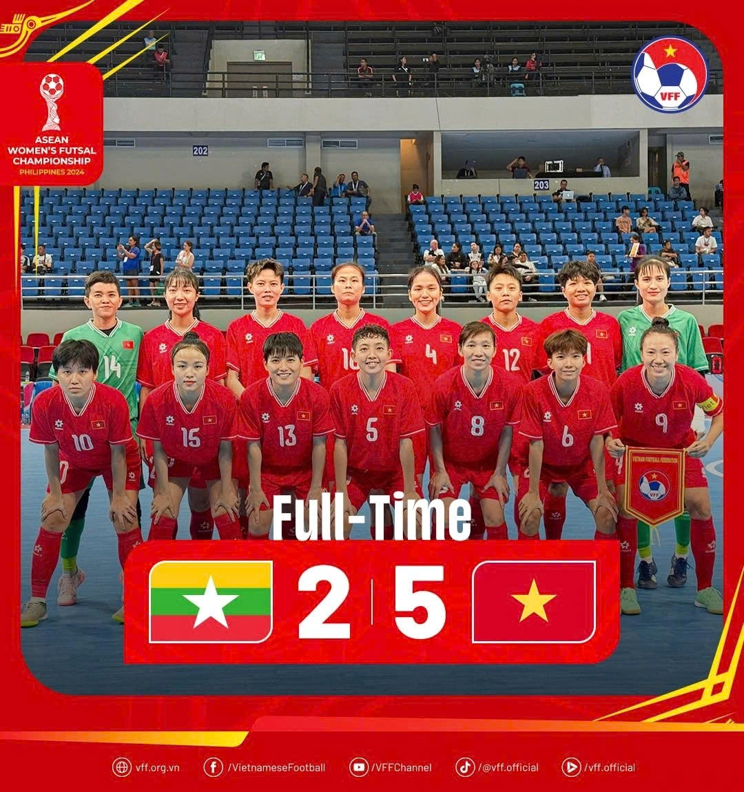 Vietnam stun Myanmar 5-2 at 2024 ASEAN Women's Futsal Championship taking place in the Philippines