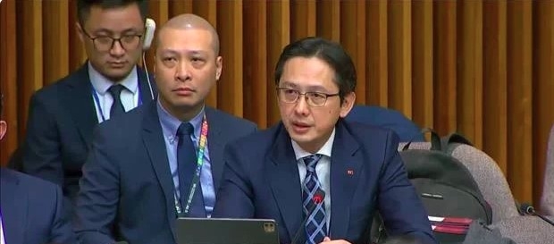 Deputy Minister of Foreign Affairs Do Hung Viet addresses the event.