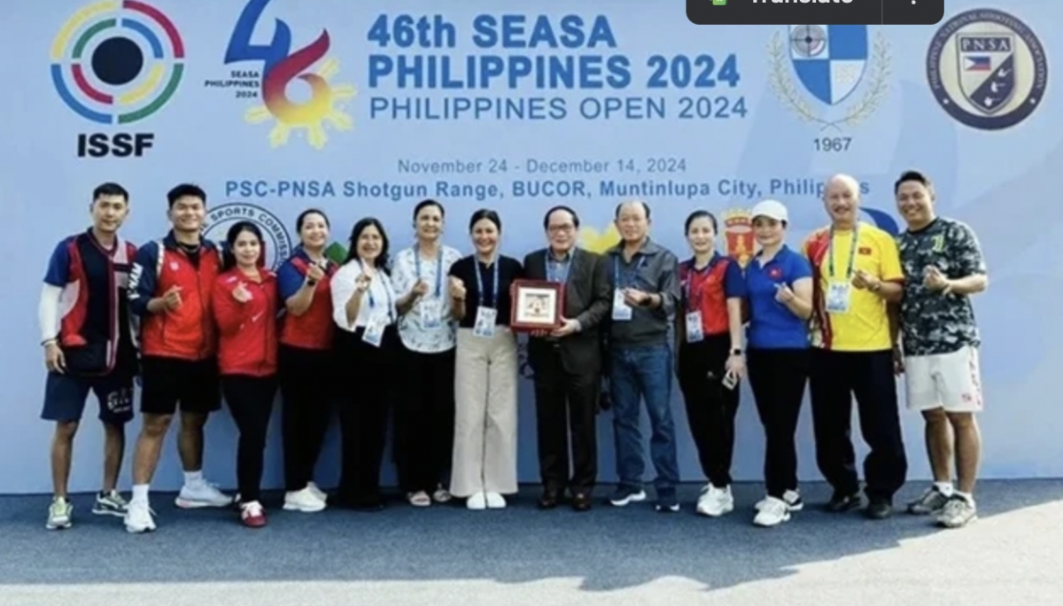 The Vietnamese delegation at the 46th Southeast Asian Shooting Association (SEASA) Shooting Championship on December 6 in Muntinlupa city, the Philippines. (Photo: Vietnam Sports Team)