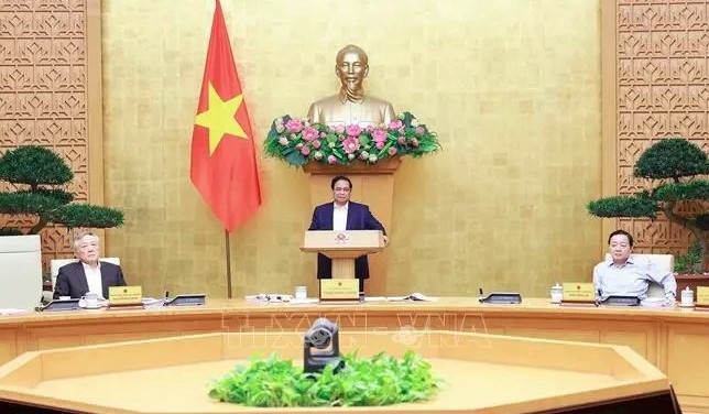 PM Pham Minh Chinh speaks at the meeting (Photo: VNA)