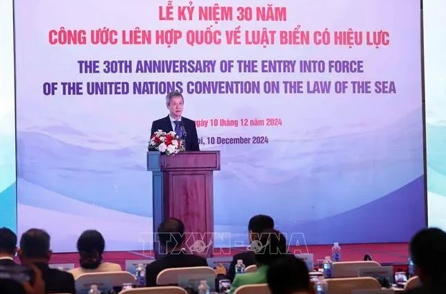 Assistant to the Minister of Foreign Affairs Nguyen Minh Vu speaks at the event. (Photo: VNA)