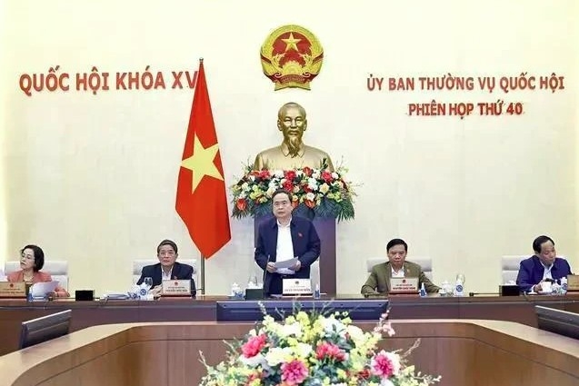 National Assembly Chairman Tran Thanh Man speaks at the closing session of the 15th National Assembly Standing Committee's 40th sitting (Photo: VNA)