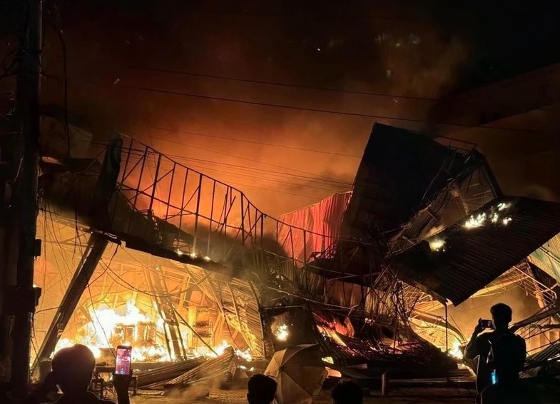 The scene of a fire in Binh Phuoc province in March. (Photo: VNA)