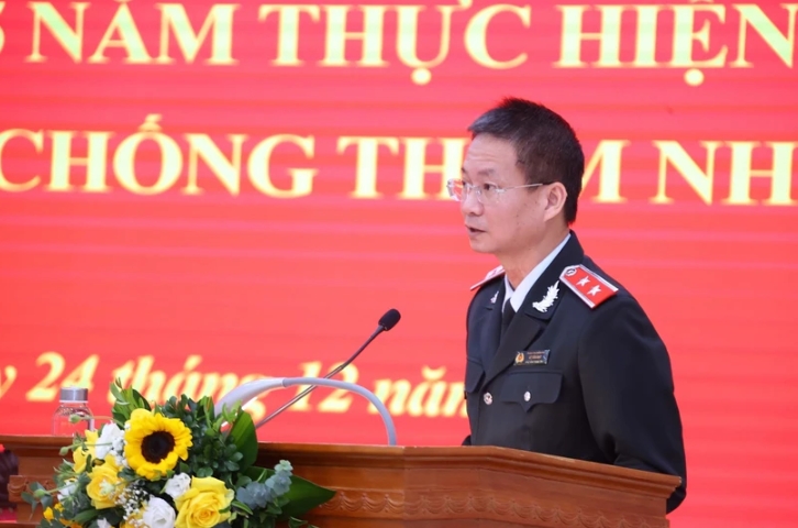 Government Deputy Chief Inspector Le Tien Dat speaks at the conference on December 24.