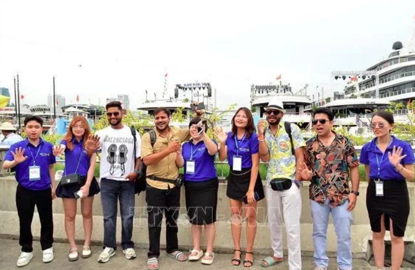 Indian visitors to Ha Long Bay, Quang Ninh province