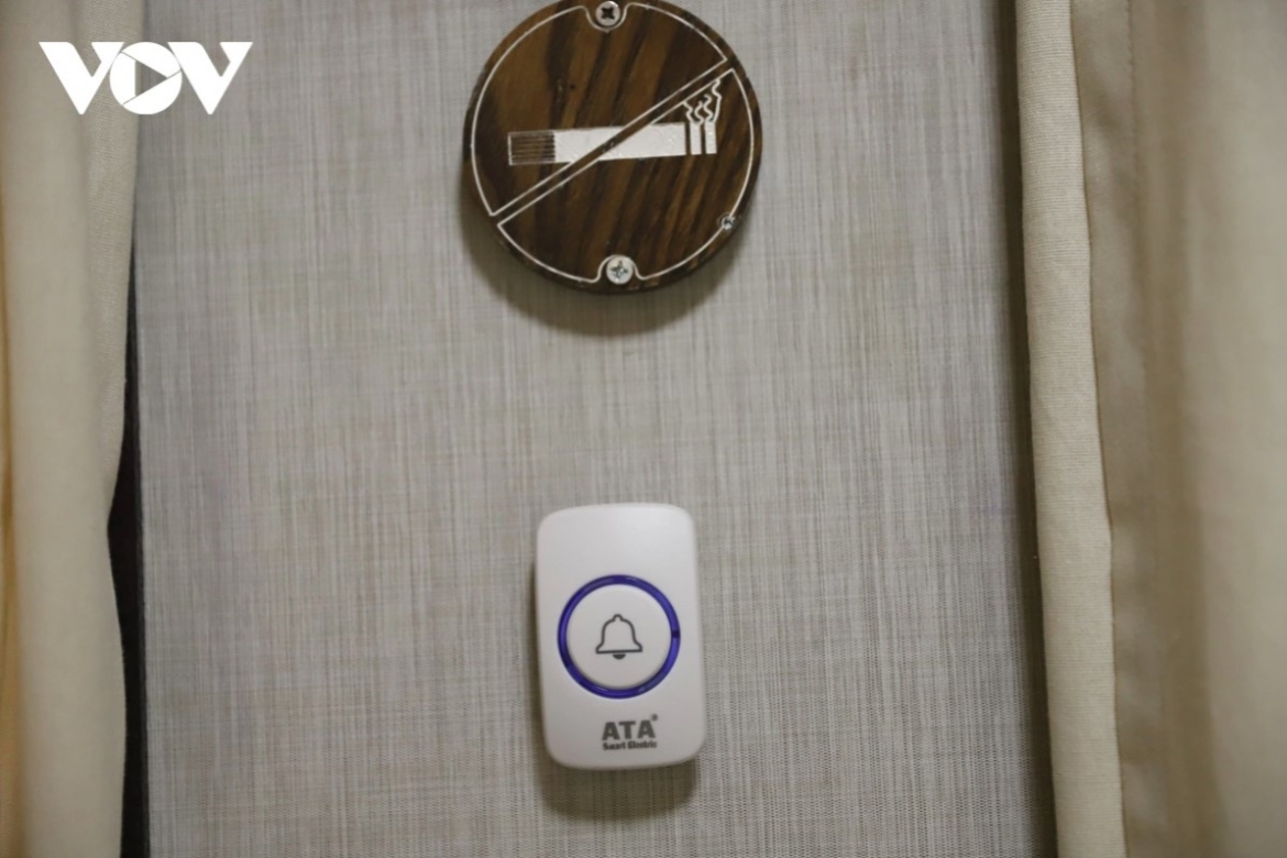 A bell system is in place to call attendants in each room.