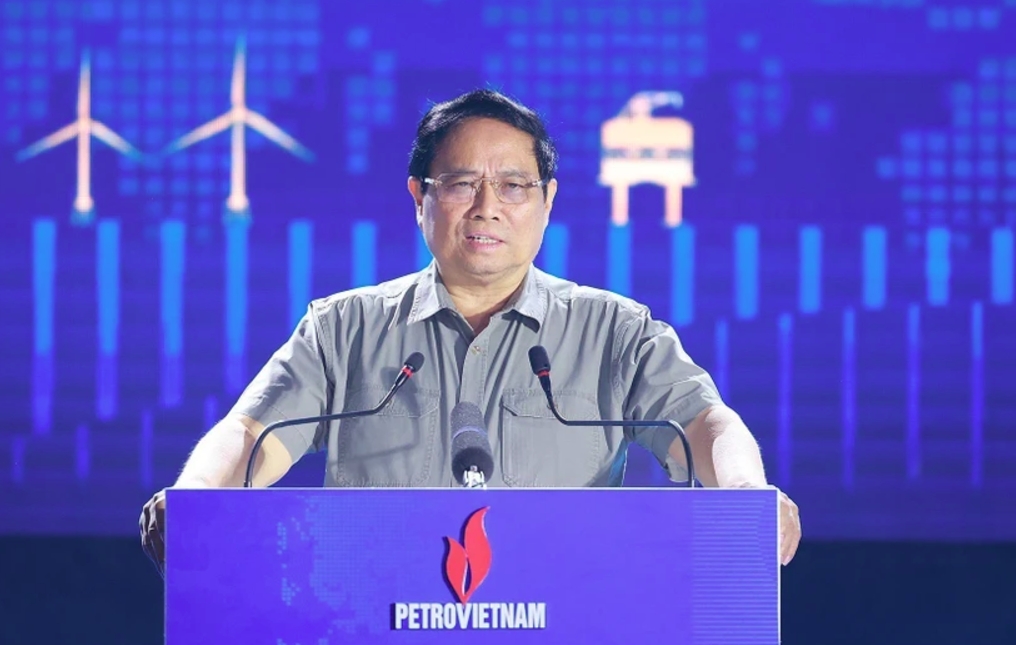 Prime Minister Pham Minh Chinh speaks at a series of events hosted by Petrovietnam and Petrovietnam Technical Services Corporation (PTSC) on December 1.