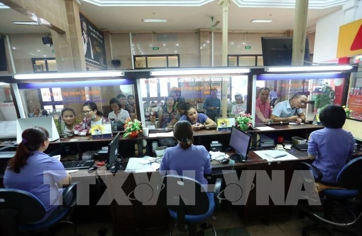 A train ticket counter at Hanoi Station