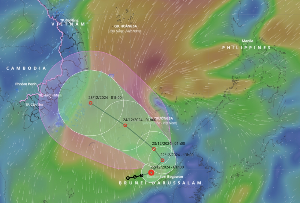 The tropical depressing is heading towards the southcentral coast of Vietnam