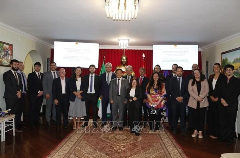 Participants at the Vietnam-Brazil business meeting programme in Brasilia, Brazil, on December 17
