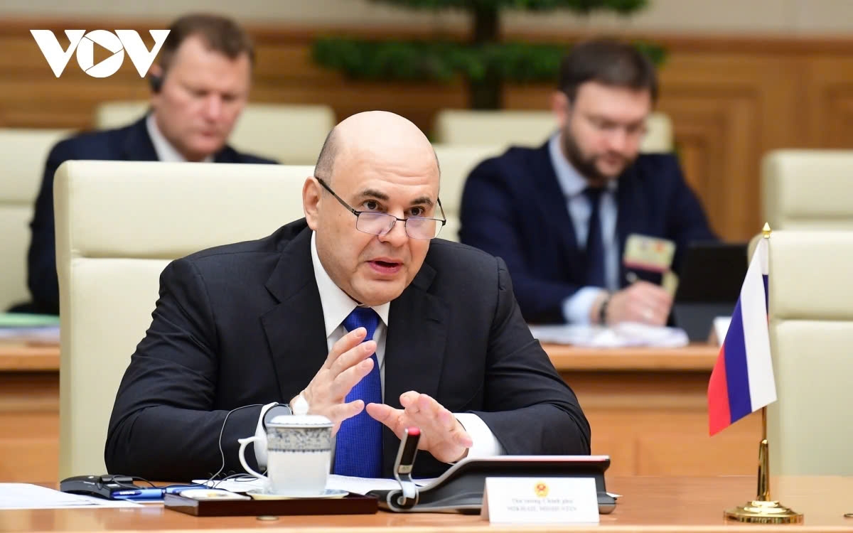 Russian Prime Minister Mikhail Mishustin proposes increase cooperation between Russia and Vietnam during talks in Hanoi on January 14 with Vietnamese PM Pham Minh Chinh