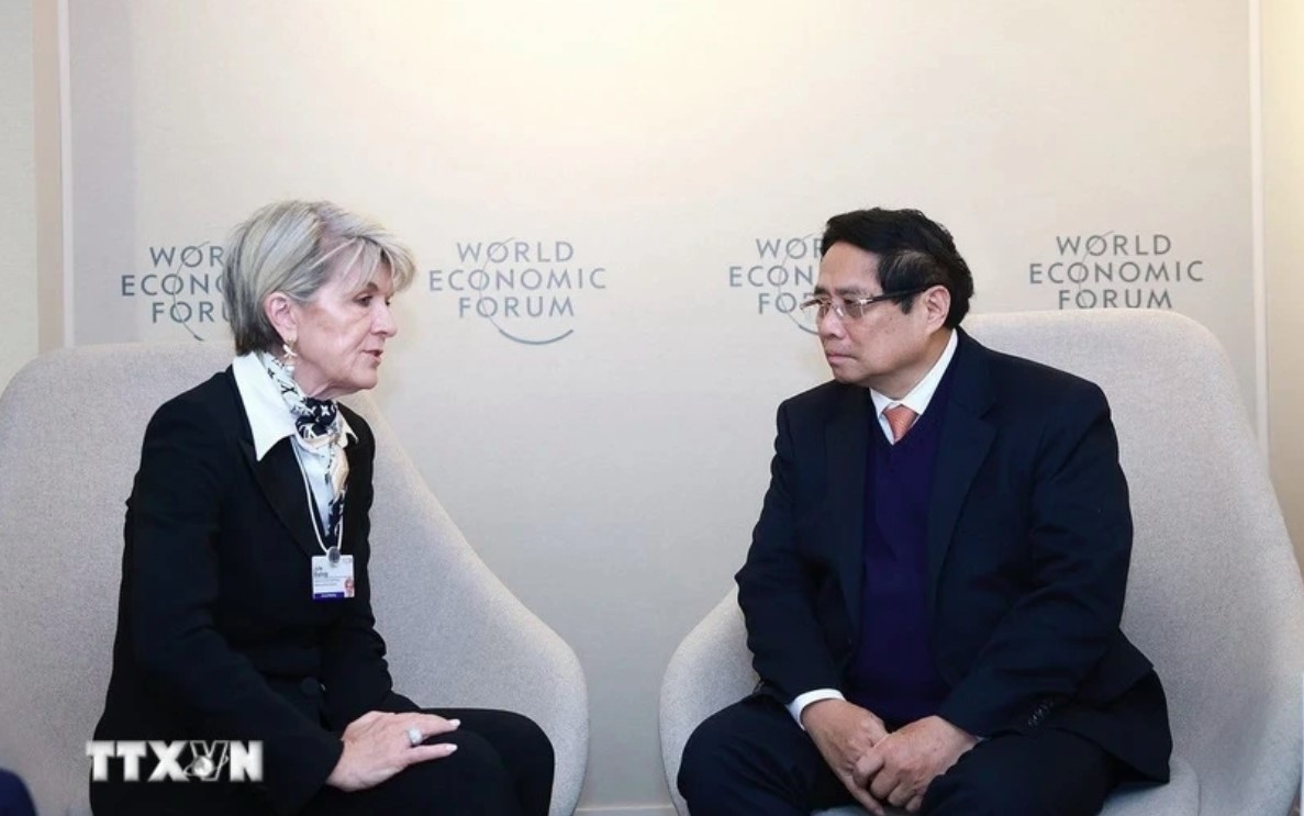 The Vietnamese  cabinet leader meets with UN Special Envoy on Myanmar Julie Bishop in Davos, Switzerland