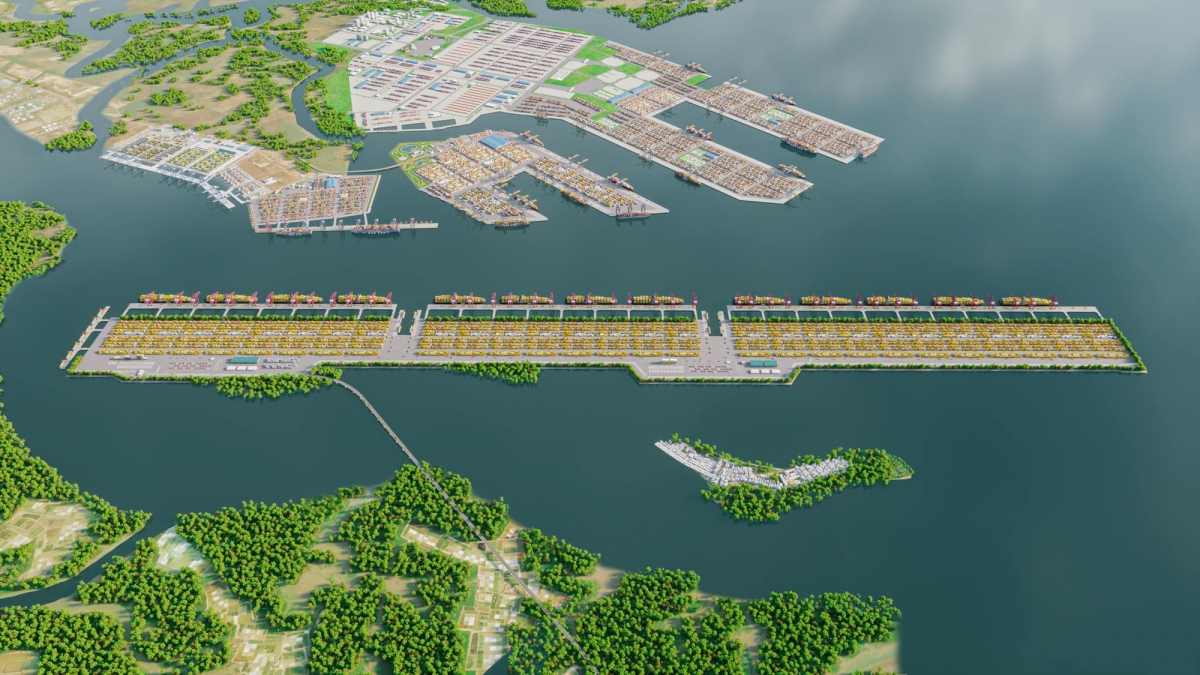 The perspective of the Can Gio International Transshipment Port, designed by the Port - Marine Engineering Consultancy Company