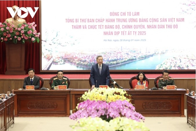 Party General Secretary To Lam extends Lunar New Year greetings to Hanoi’s Party Organisation, administration, and residents