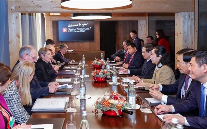At the talks between PM Pham Minh Chinh and Swiss President Karin Keller-Sutter