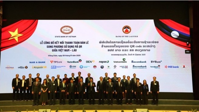 Unveiling of bilateral QR code payment service between Vietnam and Laos