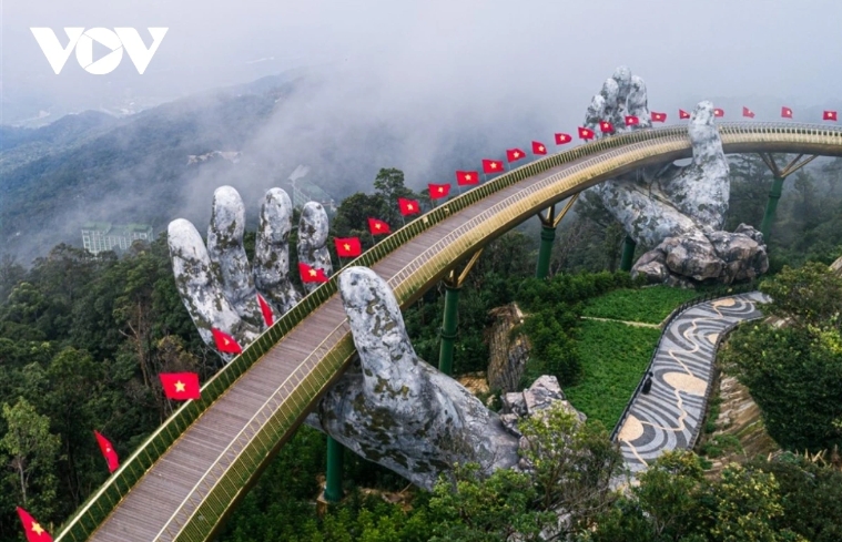 The Cau Vang (Golden Bridge) in the central coastal city of Da Nang