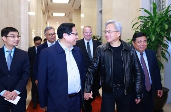 PM Pham Minh Chinh and CEO of Nvidia Corporation Jensen Huang