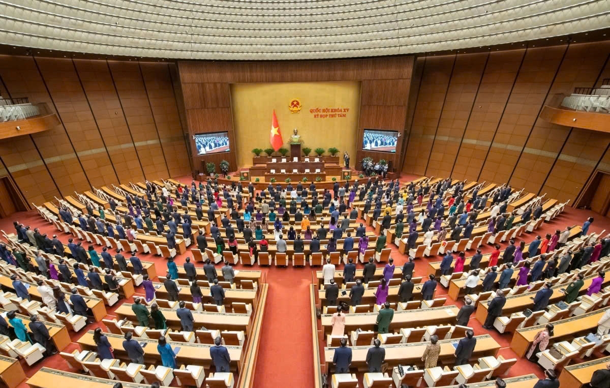 National Assembly deputies attend a plenary session in Hanoi in late 2024