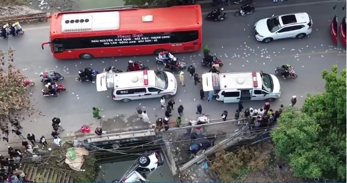 At the scene of the accident