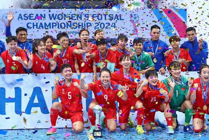 Vietnam wins the 2024 ASEAN Women’s Futsal Championships which concluded on November 21 in the Philippines. (Photo courtesy of VFF)
