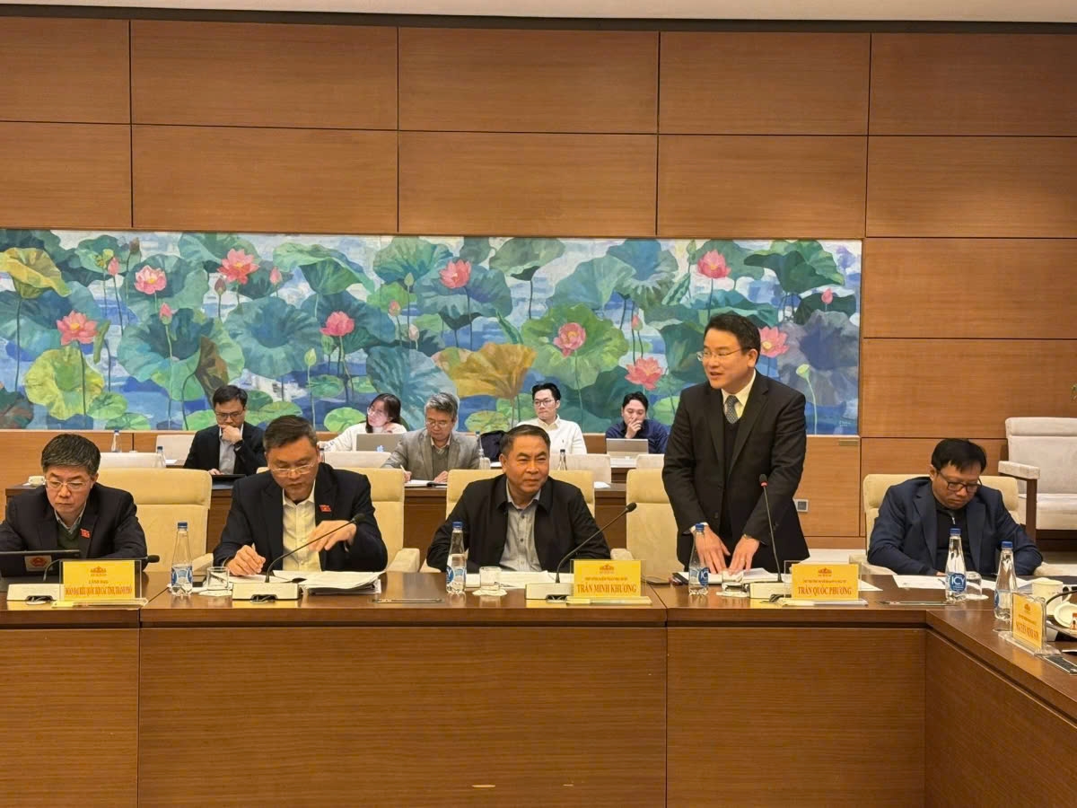 Deputy Minister of Planning and Investment Tran Quoc Phuong presents the Government's revised GDP plan at a meeting of the National Assembly's Economic Committee in Hanoi on February 7. 