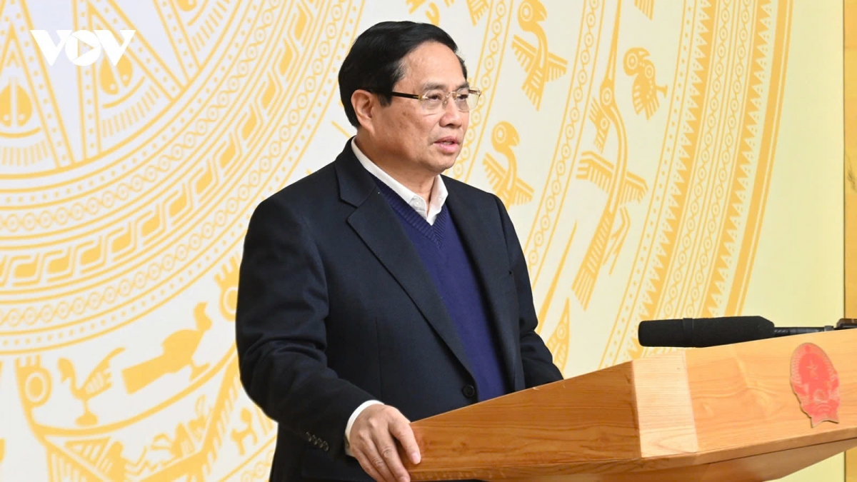 Prime Minister Pham Minh Chinh speaks at the first meeting of the National Steering Committee for Wastefulness Prevention and Control in Hanoi on February 25.