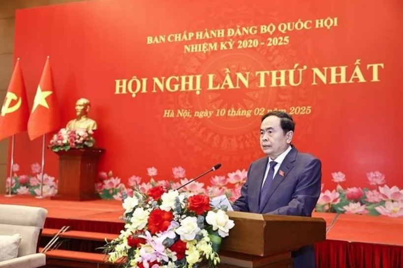NA Chairman Tran Thanh Man speaks at the first meeting of the NA Party Committee for the 2020-2025 tenure in Hanoi on February 10.