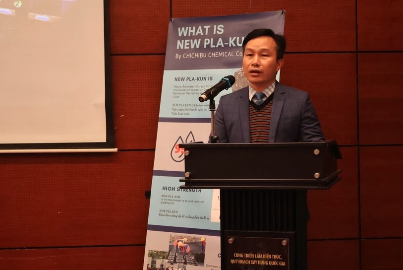 Trieu Duc Huy, deputy general director of the Ministry of Natural Resources and Environment’s National Centre for Water Resources Planning and Investigation (NAWAPI), speaks at the workshop in Hanoi on February 10.