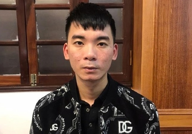 To Minh Hieu at the police station (Photo: tienphong.vn)