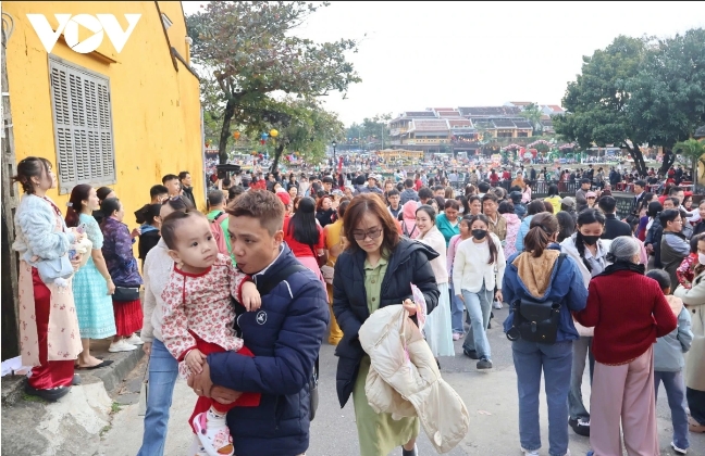 The streets are bustling with numerous activities, forcing tourists to move slowly to navigate through the crowds.