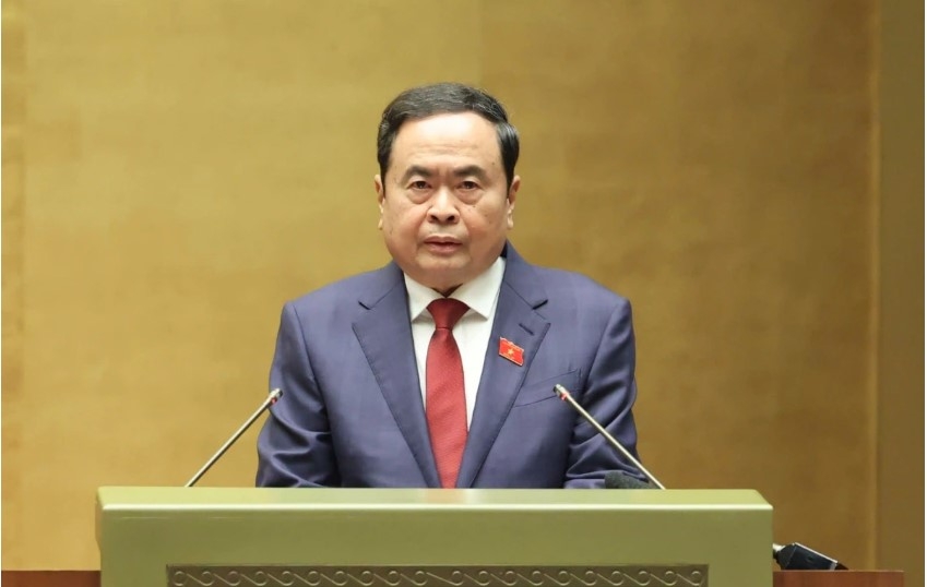 National Assembly Chairman Tran Thanh Man gives an opening speech at the session