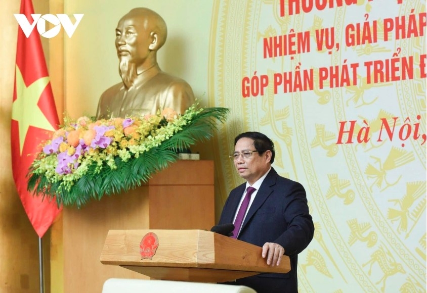 Prime Minister Pham Minh Chinh speaks at the conference