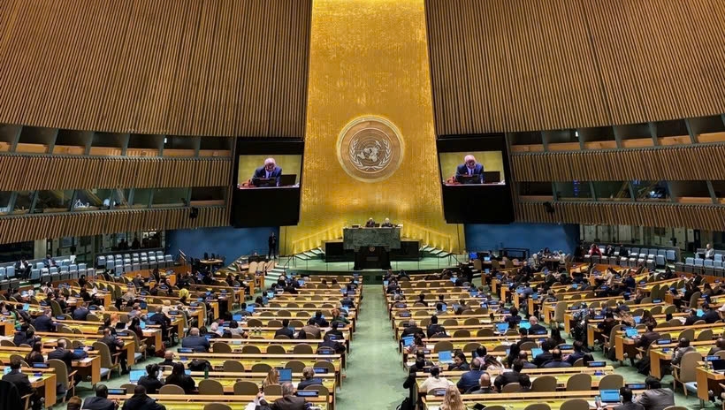 An overview of the voting at the UNGA headquarters in New York on March 4. (Photo: VNA)