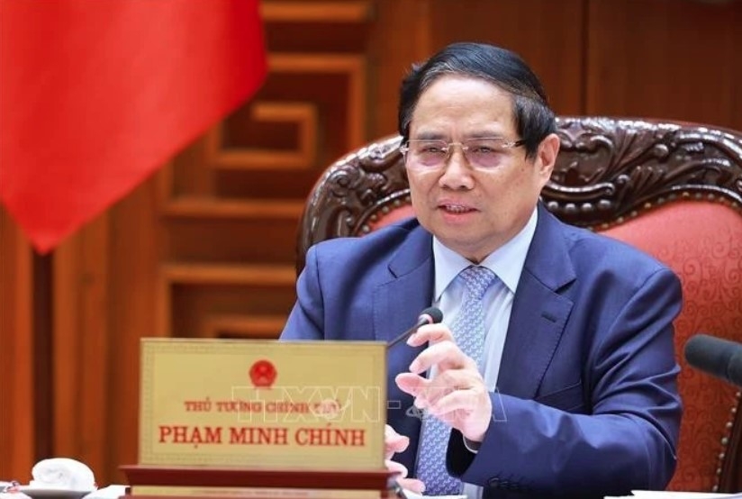 PM Pham Minh Chinh speaks at the event.