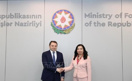 Deputy Foreign Minister Le Thi Thu Hang and her Azerbaijani counterpart, E. Mammadov (Photo:VNA)