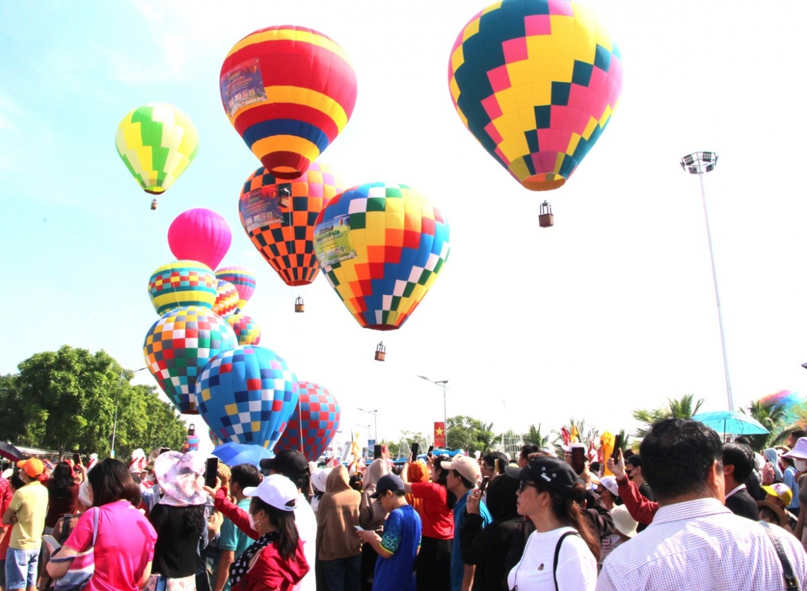 Dozens of hot air balloons are featured at the event
