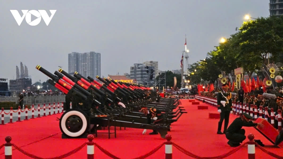Ceremonial cannons are ready for the grand ceremony