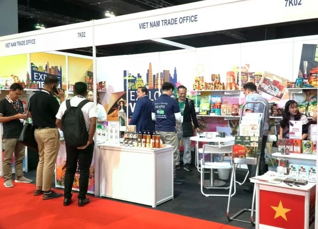 The booth of the Vietnam Trade Office in Malaysia at the 2024 International Halal Exhibition