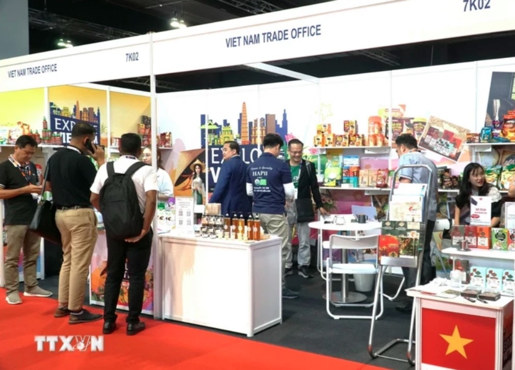 The booth of the Vietnam Trade Office in Malaysia at the Malaysia International Halal Showcase 2024