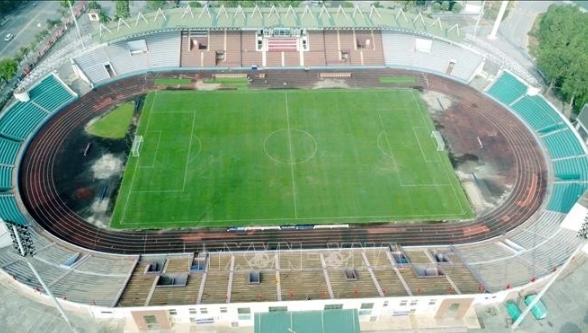 An aerial view of Viet Tri Stadium in Phu Tho province