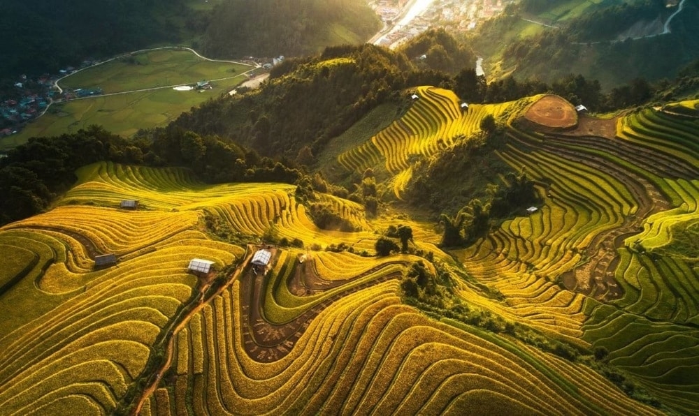 A photo featuring the beauty of terraced fields is taken by photographer Vu Ngoc Tuan.