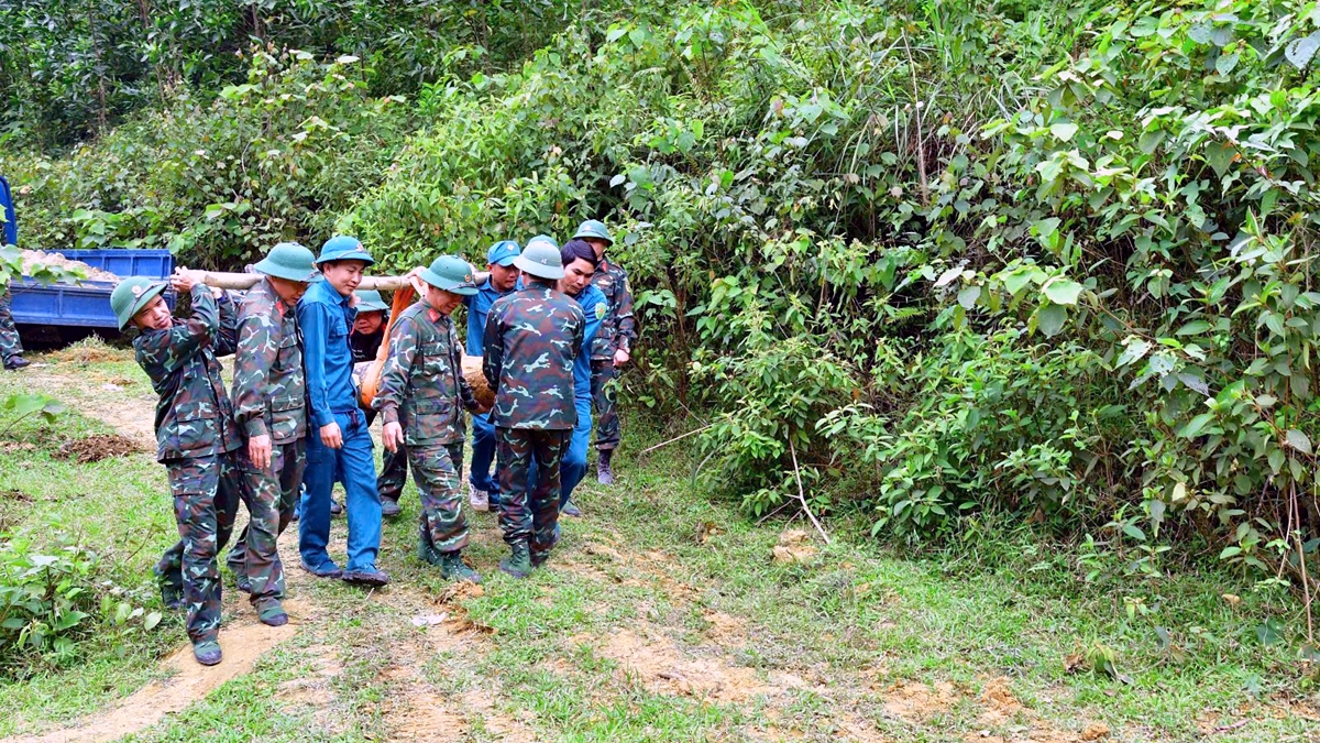 The bomb is transported to a safe area for detonation