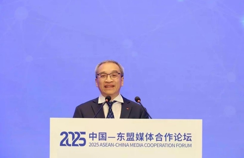 Deputy Minister of Culture, Sports and Tourism Phan Tam speaks at a plenary session on digital transformation and AI in journalism, held as part of the annual ASEAN-China media cooperation forum in Henan province, China, on May 25.