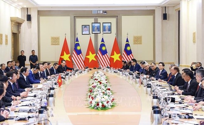  At the talks between Prime Minister Pham Minh Chinh and his Malaysian counterpart Anwar Ibrahim (Photo:VNA) 