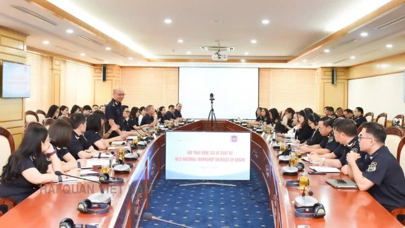 Delegates attend the workshop on the enforcement of rules of origin in the customs sector. (Photo: Vietnam Customs)